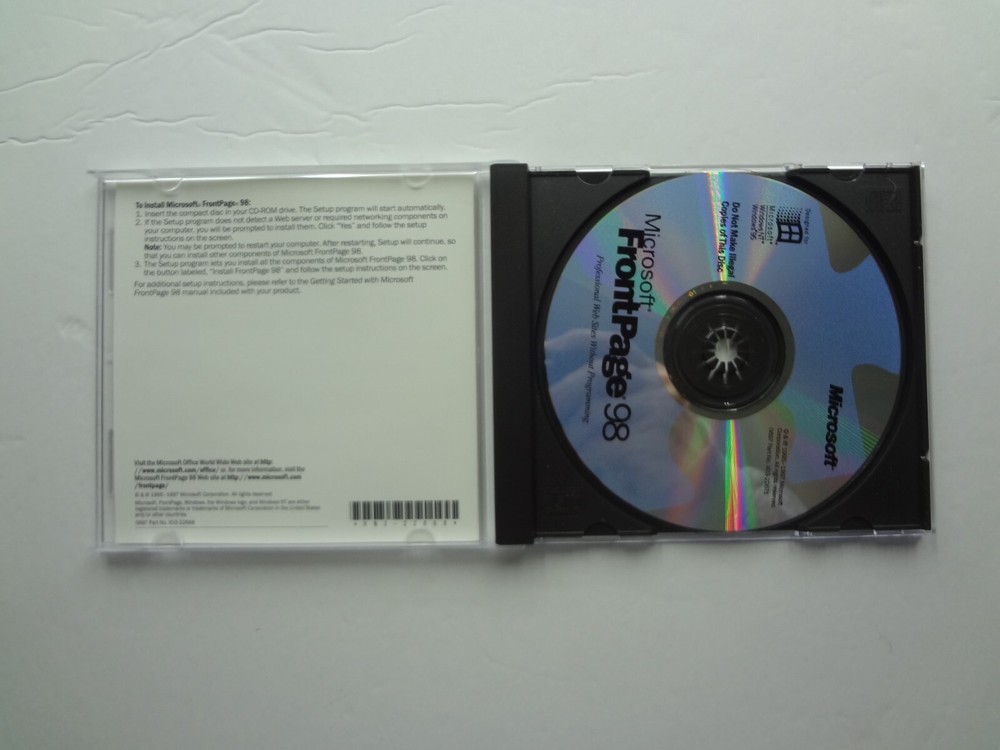 Microsoft Front Page 98 - Web Site Creation And Management Tool