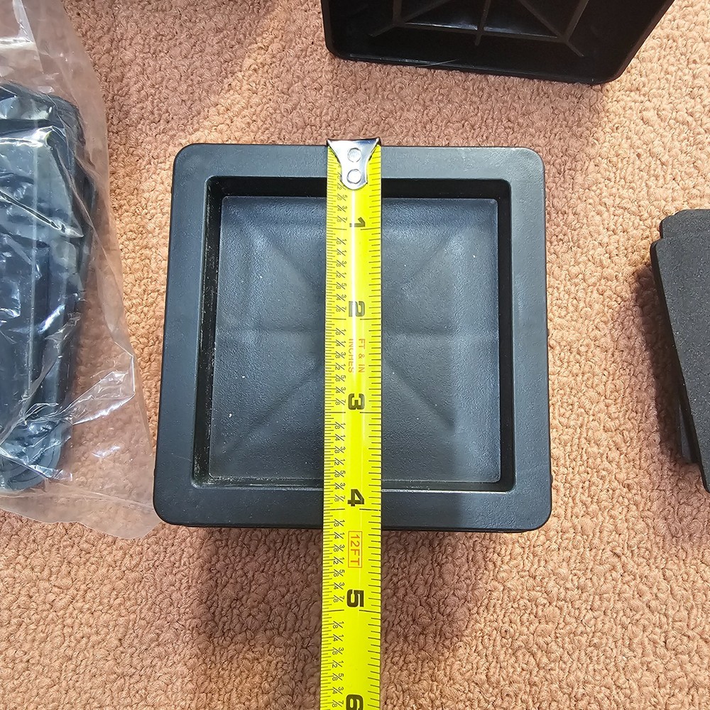 Furniture and Bed Risers - 2 Inch Stackable Square Black Utopia Bedding W1
