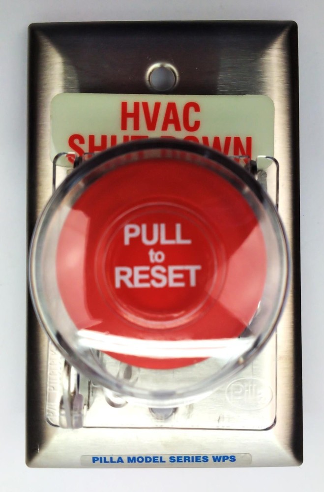 Plant Emergency Station Maintenance HVAC Shut-Down Push Pull Button Switch