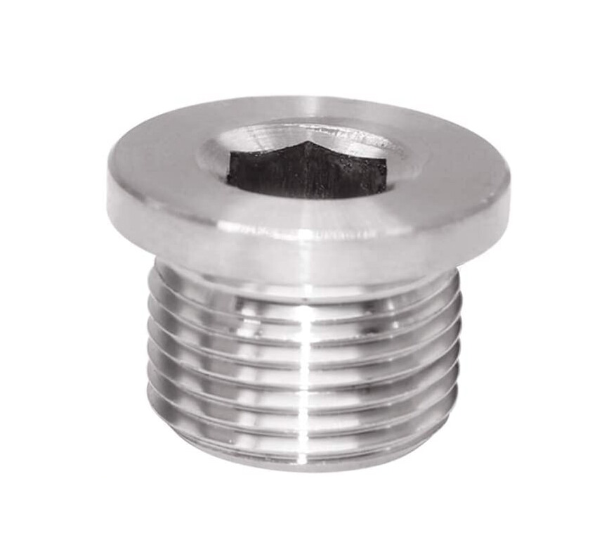 SS Hex Head Pipe Fitting Internal Hex Pipe Plug Socket with GasketThread M16x1.5