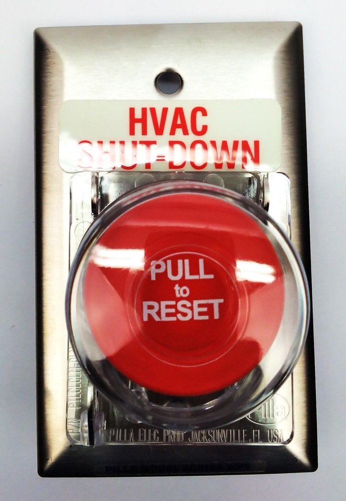 Plant Emergency Station Maintenance HVAC Shut-Down Push Pull Button Switch