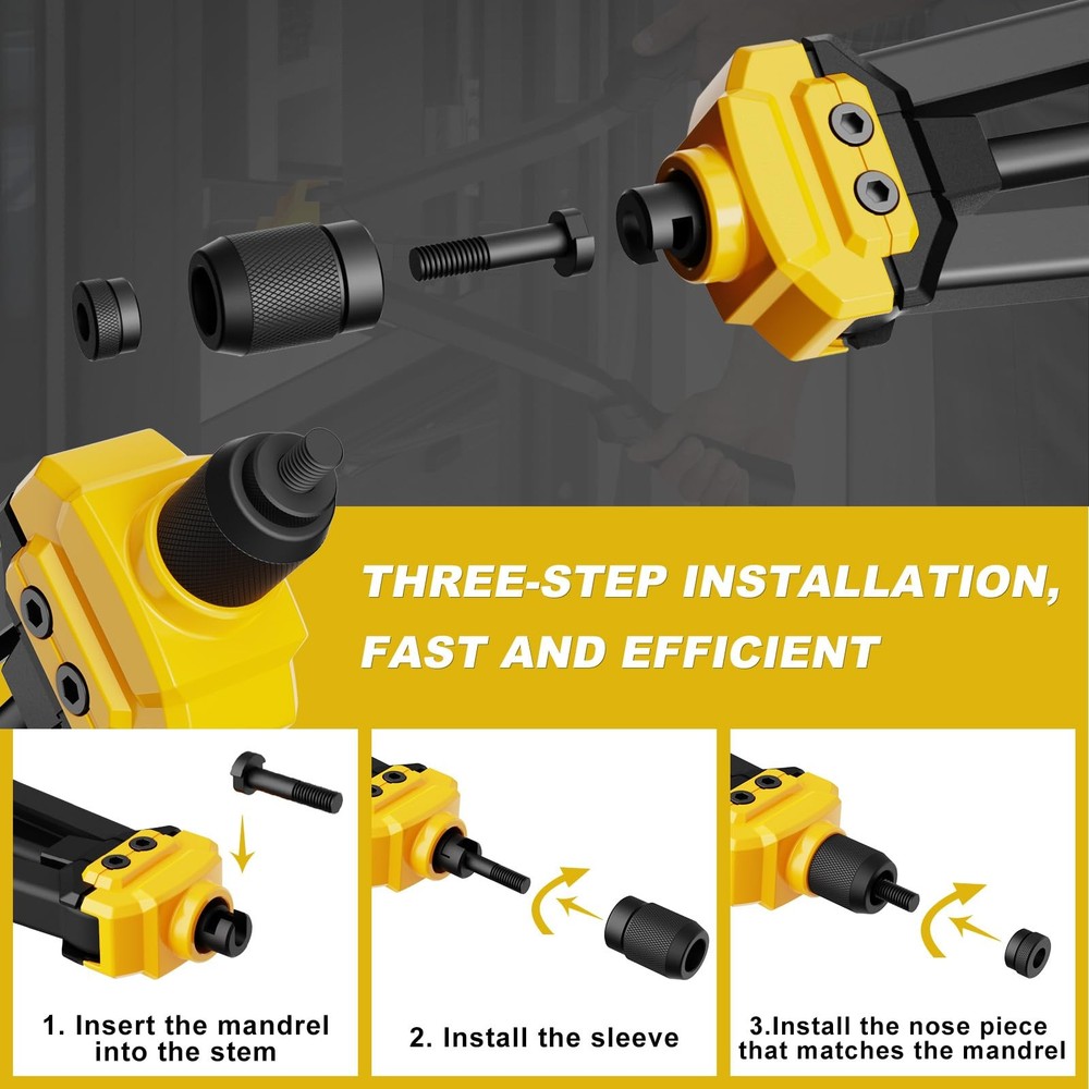 IMQUALI Rivet Nut Tool Kit, 16" Rivnut 16‘’ Tool, Black