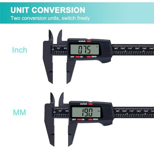 Digital Caliper - Caliper Measuring Tool with LCD Screen - 150mm Black