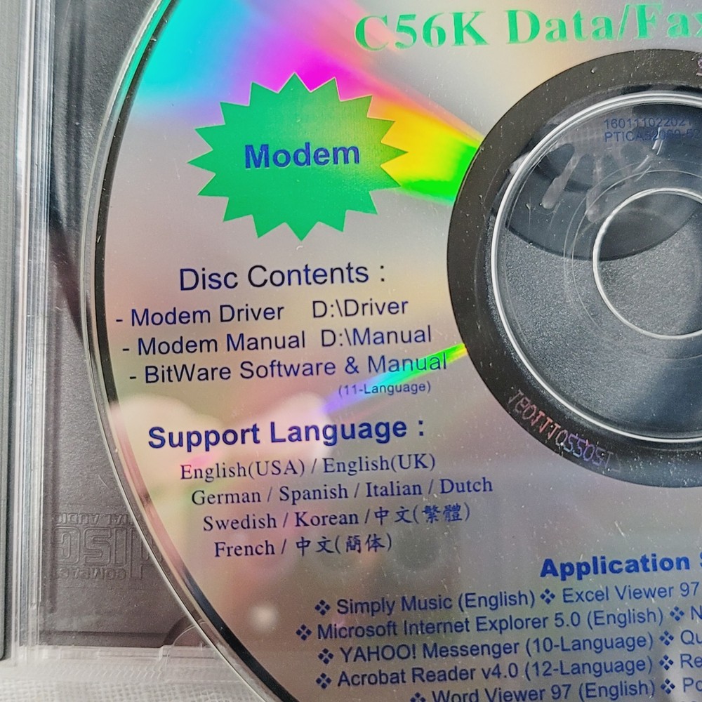 CNet Total Network Solutions C56K Data/Fax Modem Software Disc CD Rom 2001