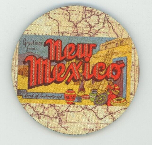 Greetings from New Mexico Travel Map COASTER -