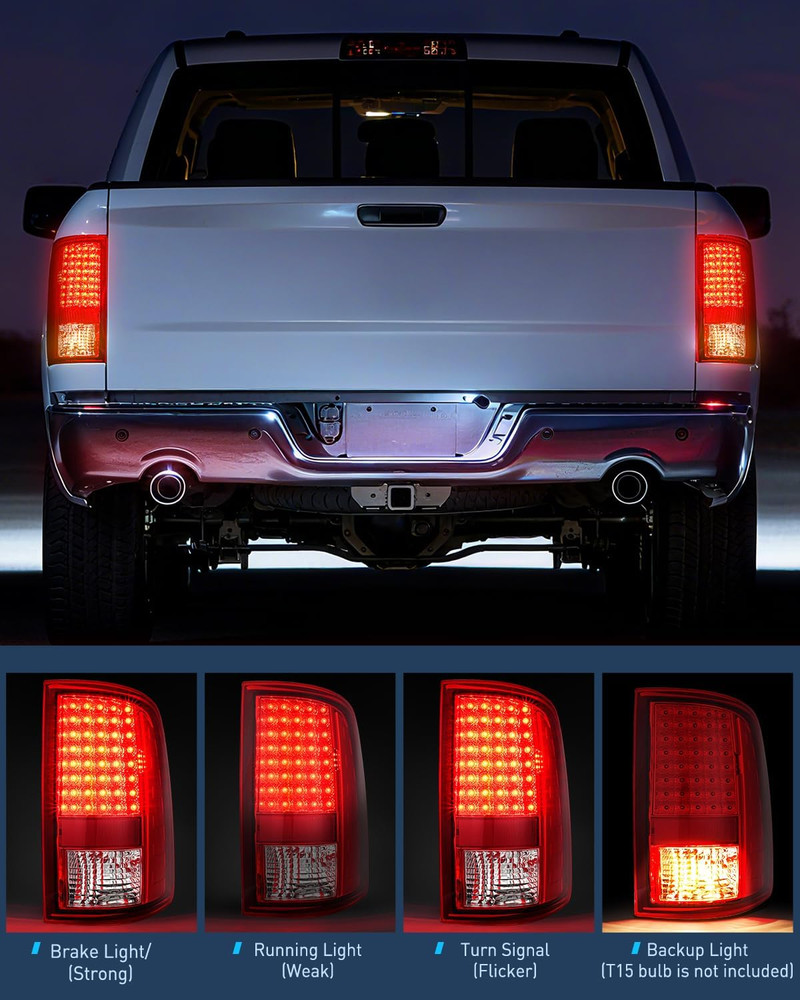 Taillight Assembly Compatible with 2009 2010 2011 2012 2013 2014 2015 2016 2017