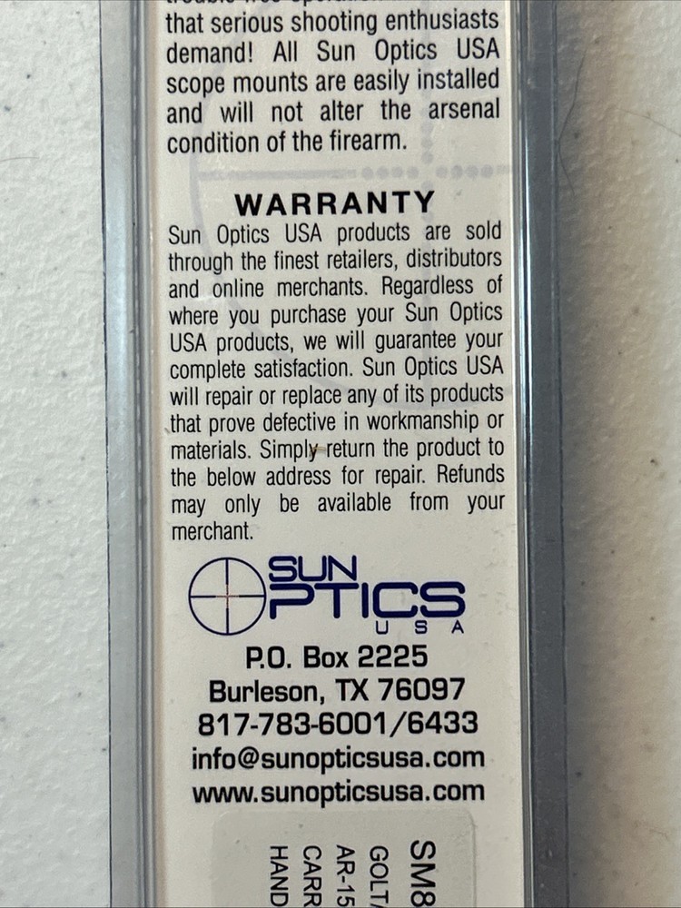 Sun Optic Rifle Scope Base Compatible with Carry Handle