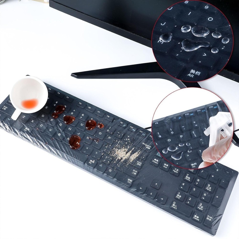 30 Pcs Universal Disposable Keyboard Protector Cover 0.025mm Wipeable Fully C...