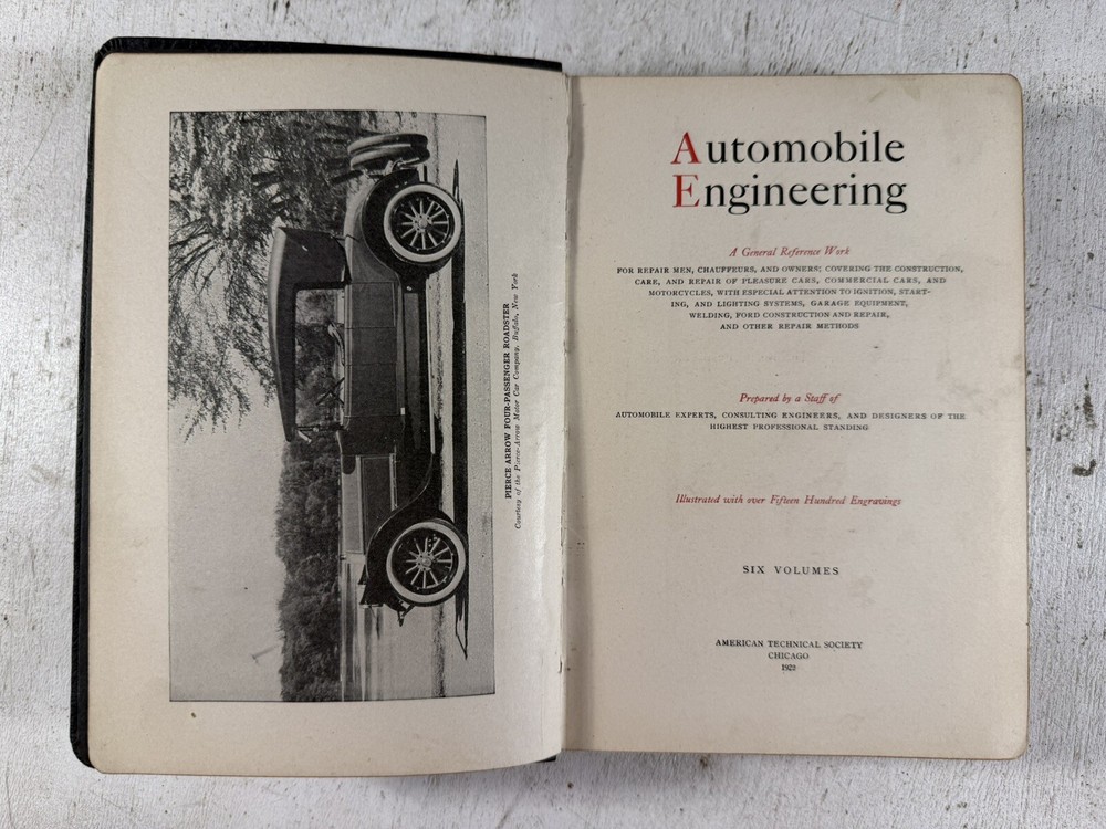Antique Automobile Engineering General Reference Set 6 Vols 1922 1500 Engravings