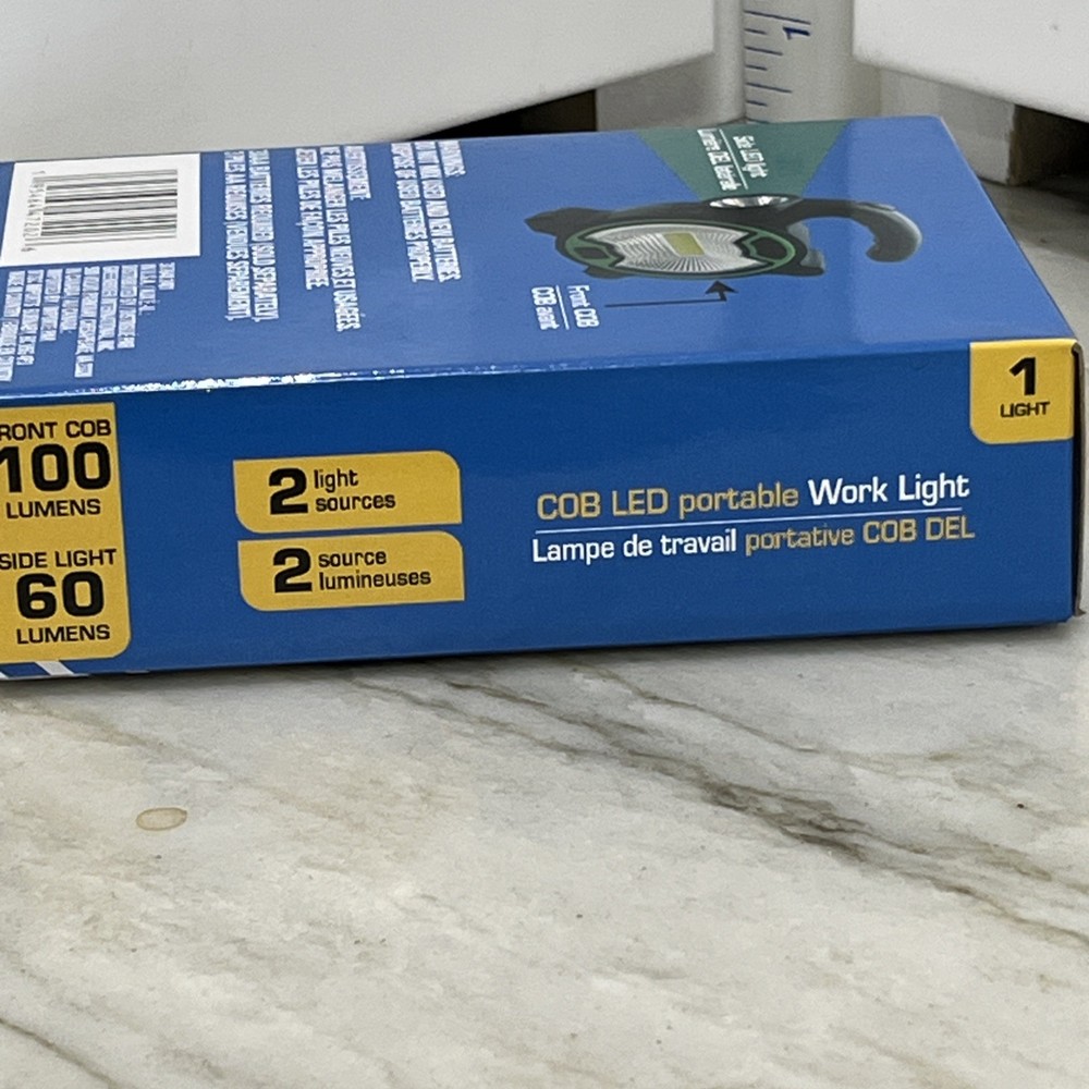 COB LED Portable Work/Flash Light W/Front & Side LEDs - New