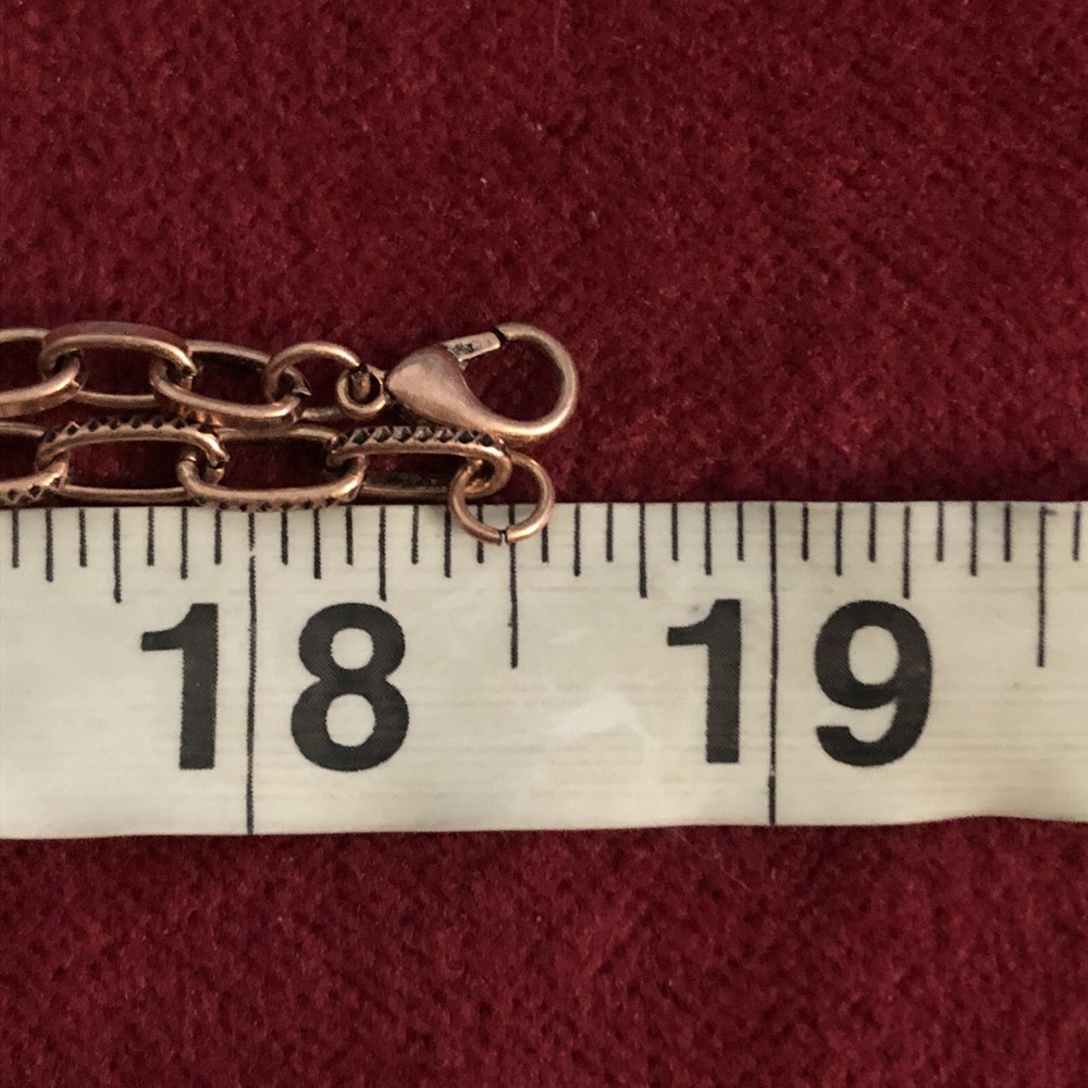 Stamped Copper Rectangular Pendant Necklace