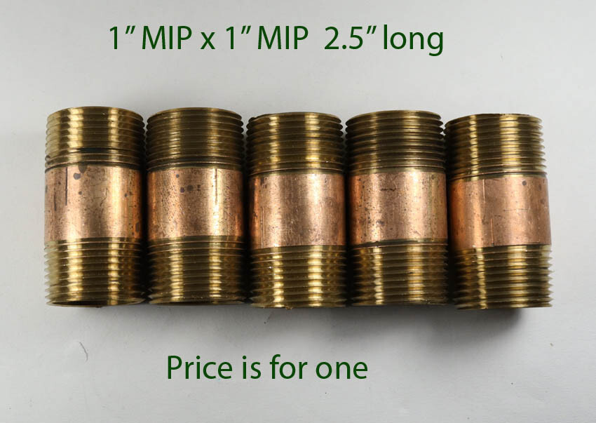 1" MIP 2.5" Brass Nipple