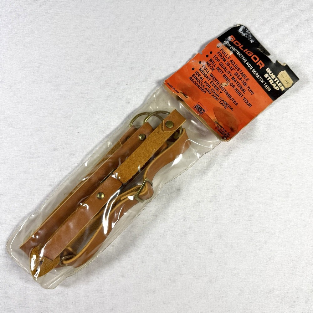VTG SOLIGOR Rustler Camera Adjustable Strap Tan Leather 33-42 Inch NOS