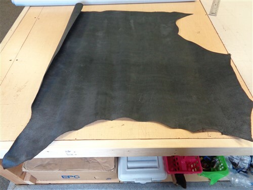 LEATHER HIDE BLACK TEXTED 40" X 45 1/2"