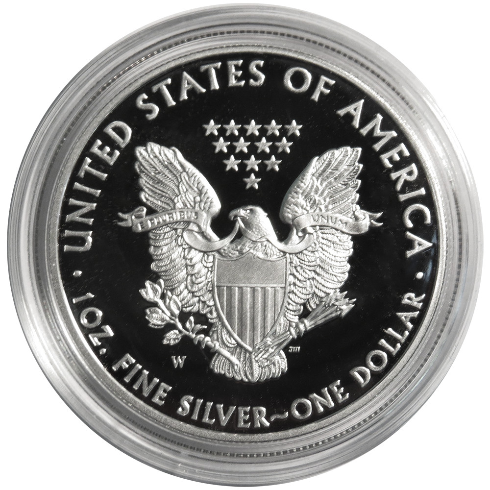 2008-W Proof $1 American Silver Eagle Box, OGP & COA