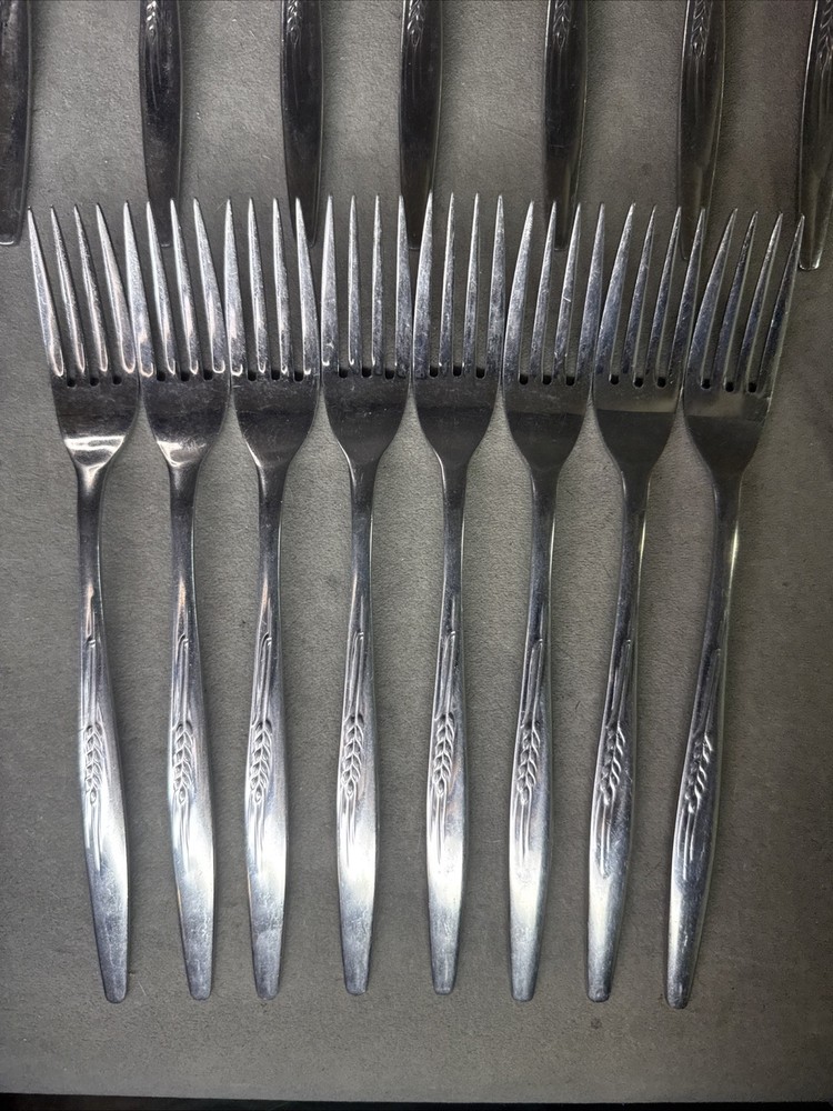 Prudential Stainless “Wheat Sprig” Design Flatware Japan 52 Piece Set
