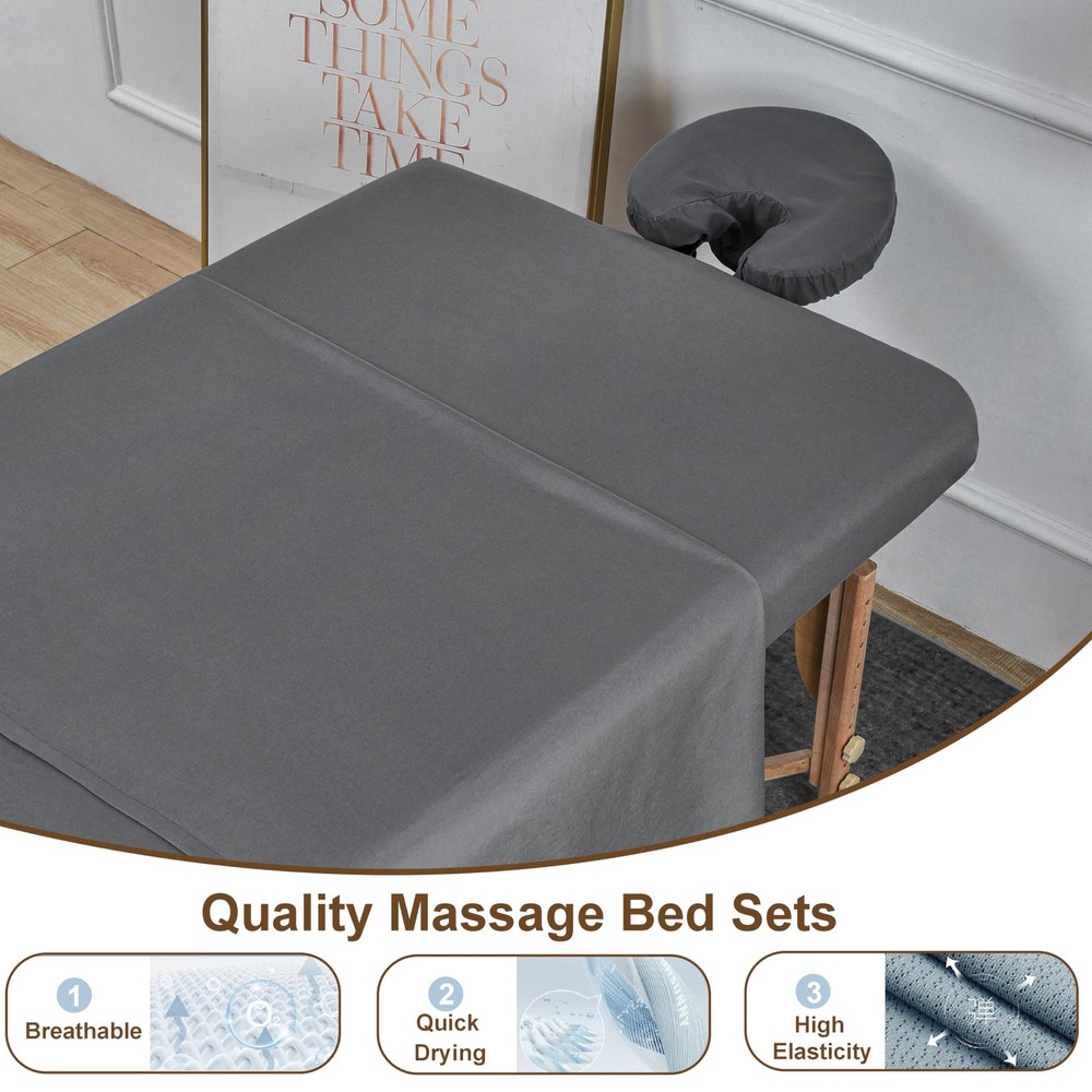 4 Set Massage Table Sheets Sets, 12Pcs Reusable Soft Microfiber Massage Bed S...