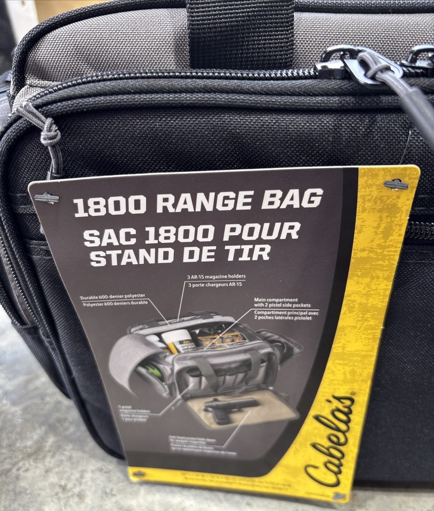 Cabalas 1800 Range Bag, Gray/Black * New W/ Tags*
