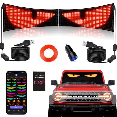 2PCS Synchronized Devil Eyes Light, 15''x4'' Full Color Big Eye Flex 2PCS 15