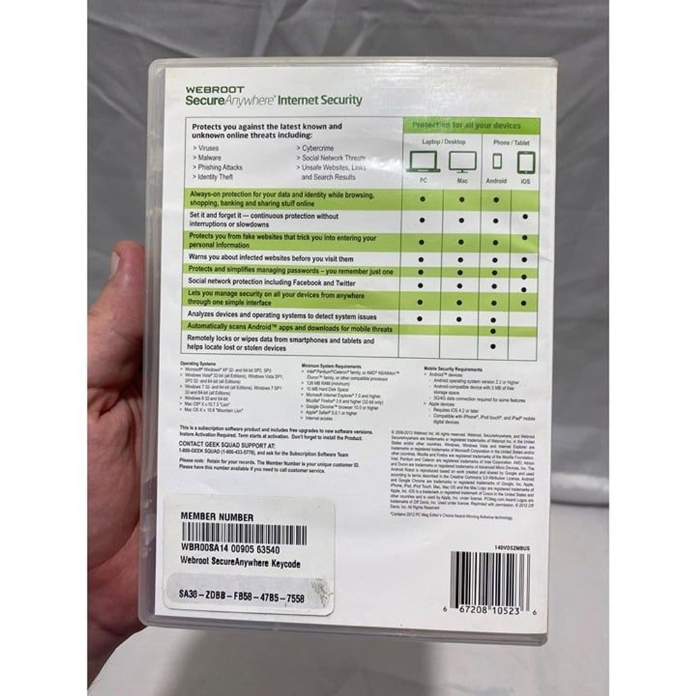 Webroot Secure Anywhere Ultimate Protection PC Mac Mobile Android iOS