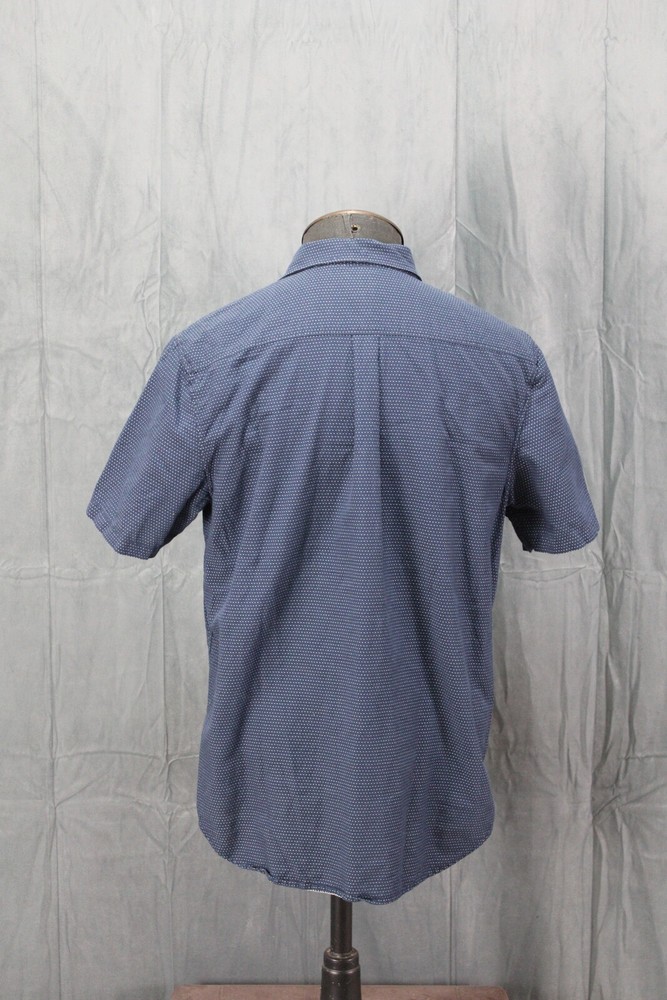 Button Down Shirt - Vans Blue and White Dot Pattern - Men's Medium