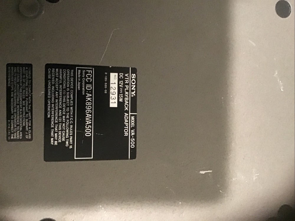 Sony VTR PlayBack Adaptor VA-500