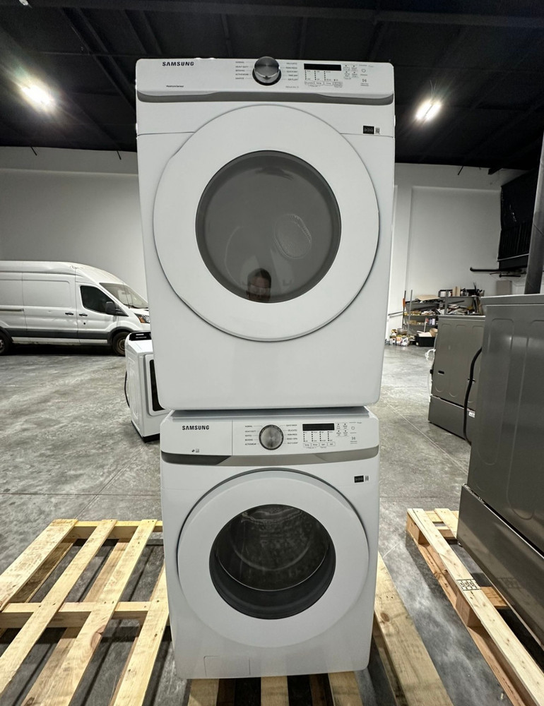 Samsung WF45T6000AW & DVE45T6000W Stackable Washer + Dryer Set – Smart Laundry