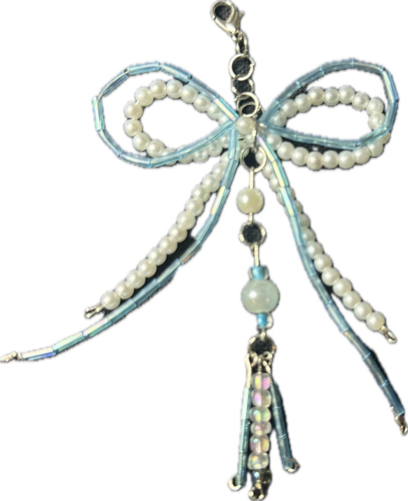 Baby Blue Bow key Chain