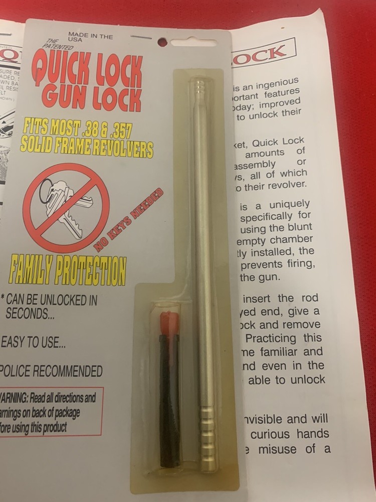 Vintage Quick Lock Gun Lock System For .38&.357 Solid Frame Revolvers-New