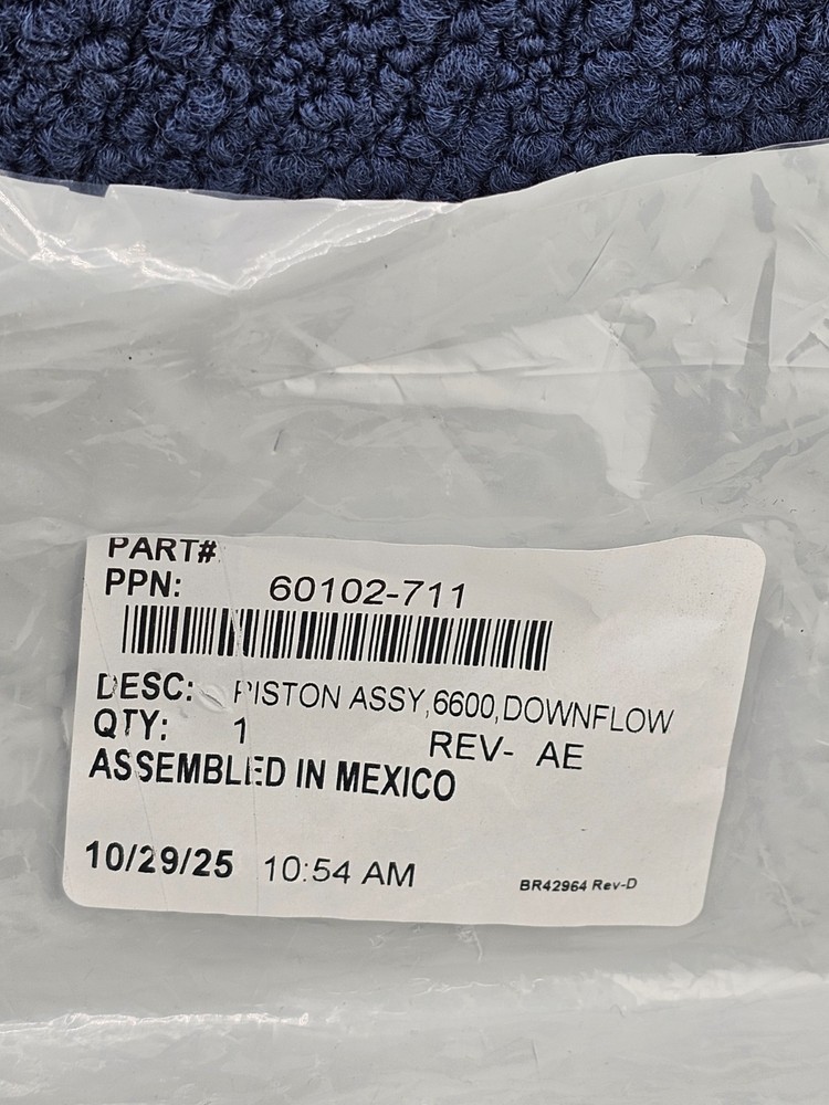 60102-711 Downflow Piston Assembly, 6600 For Fleck 5600SXT/6700
