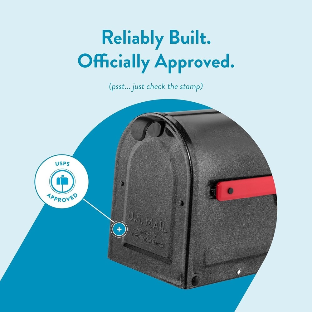 Sleek Medium Pewter Mailbox - Post Mounted, Rust Resistant with Address Display