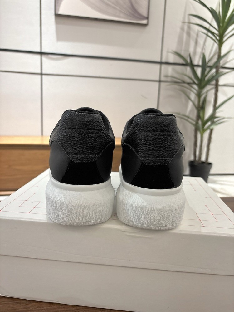 Alexander McQueen Logo Low Top Sneaker Black White Leather