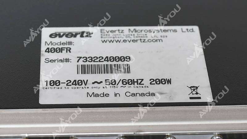 Evertz 400FR Exponent Compact High Density Balanced Audio Distribution Frame