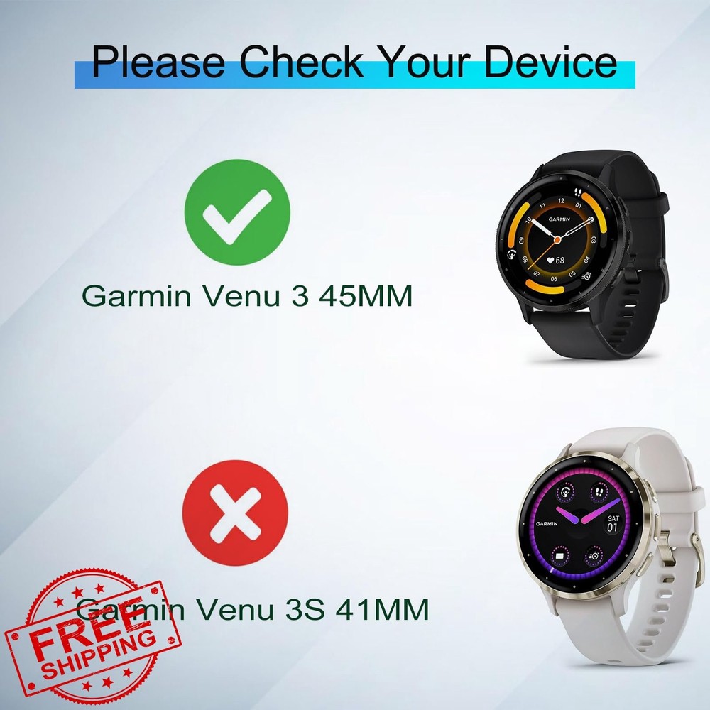 Garmin Venu 3 45mm Screen Protector TPU Case Rugged Bumper 4-Pack