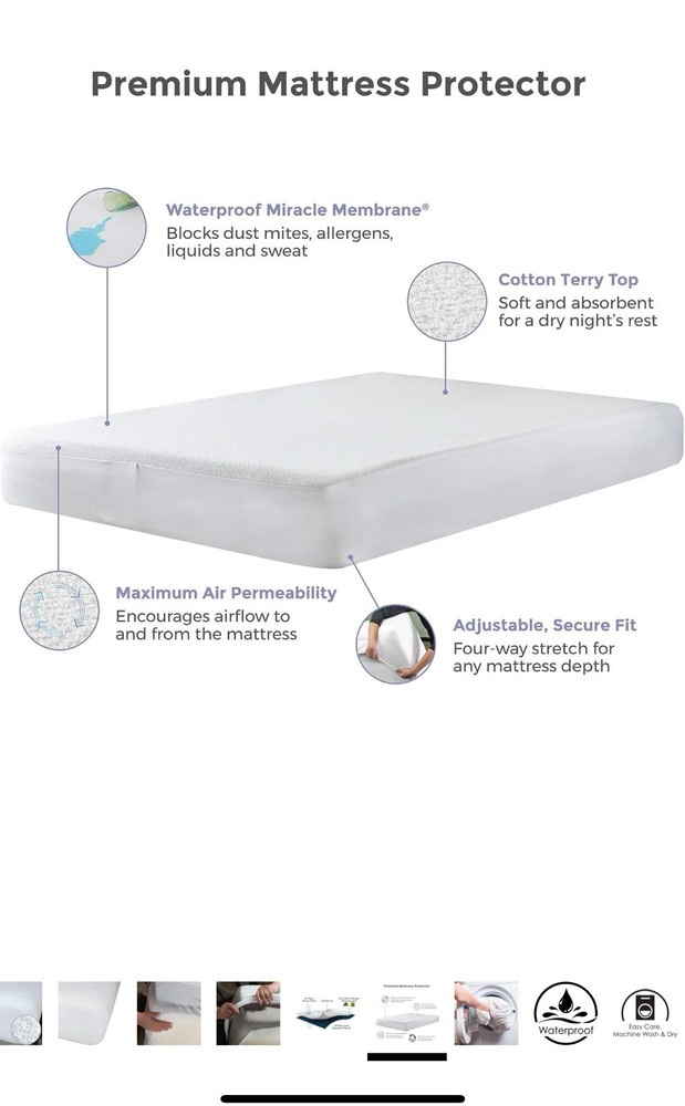 Waterproof Split California King Mattress Protector for Adjustable Bed 2 Cali...
