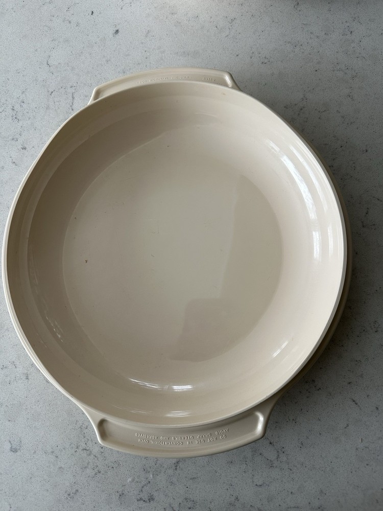 Tupperware Vintage Microwave Stack Cooker Almond, 2-Piece Set, 1Qt
