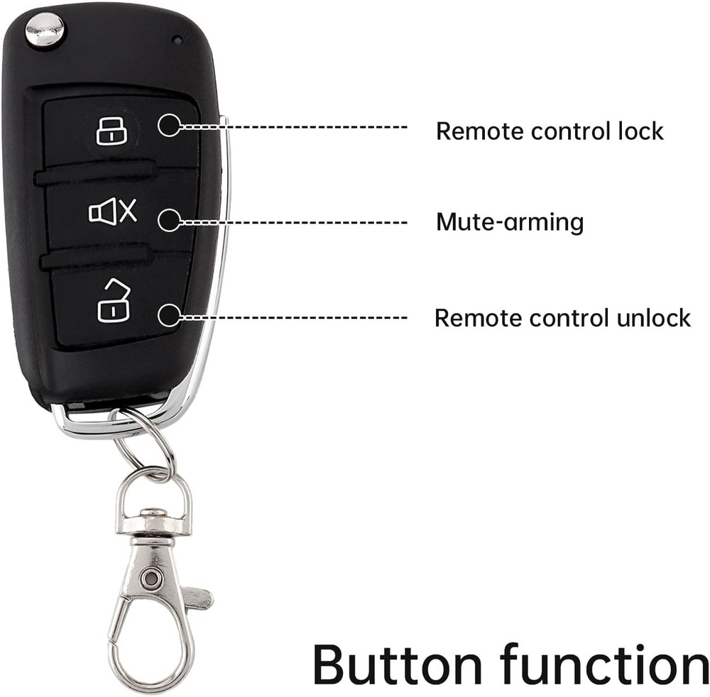 Universal 12V Car Alarm System Keyless Entry with Remote & Siren Sensor