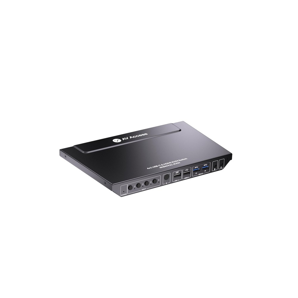 AV Access 4K USB-C Docking Station & HDMI KVM Switch for 4 Computers with USB...