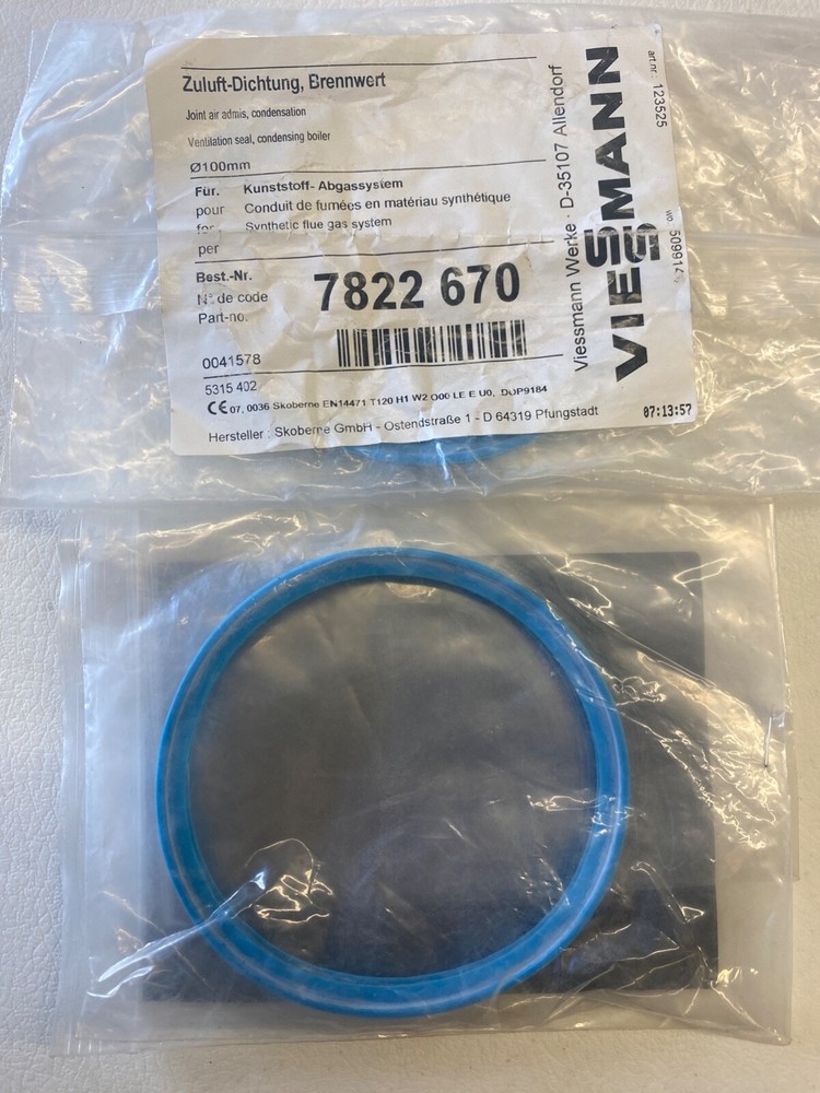Viessmann Flue Gasket 7822670 NEW 100mm WB1A Lot of 2 Pcs