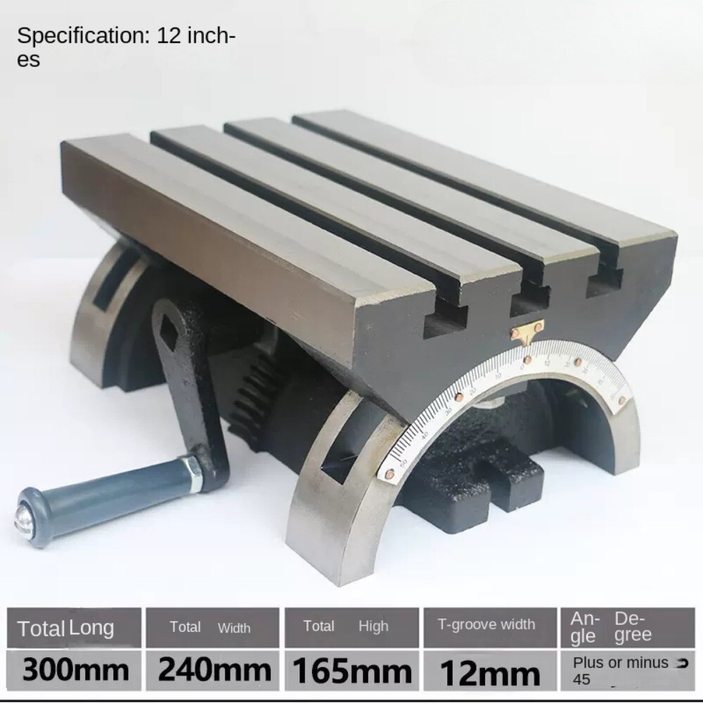 Adjustable Rotary Worktable Tilting Milling Table Machine with 3 T-Slots