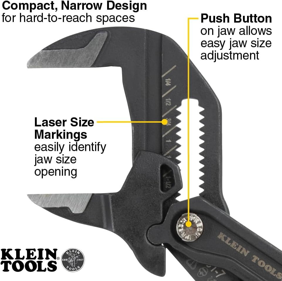 D53102KIT Adjustable Pliers Wrench Set, Compact High-Leverage Parallel Smooth Ja