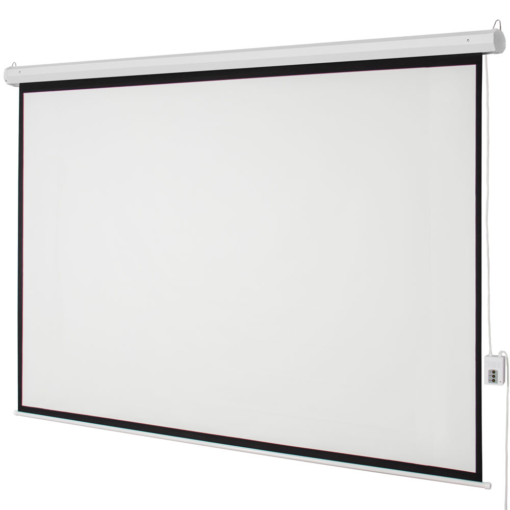 100in 4:3 80" x 60" Viewing Area Motorized Projector Screen with Remote Control