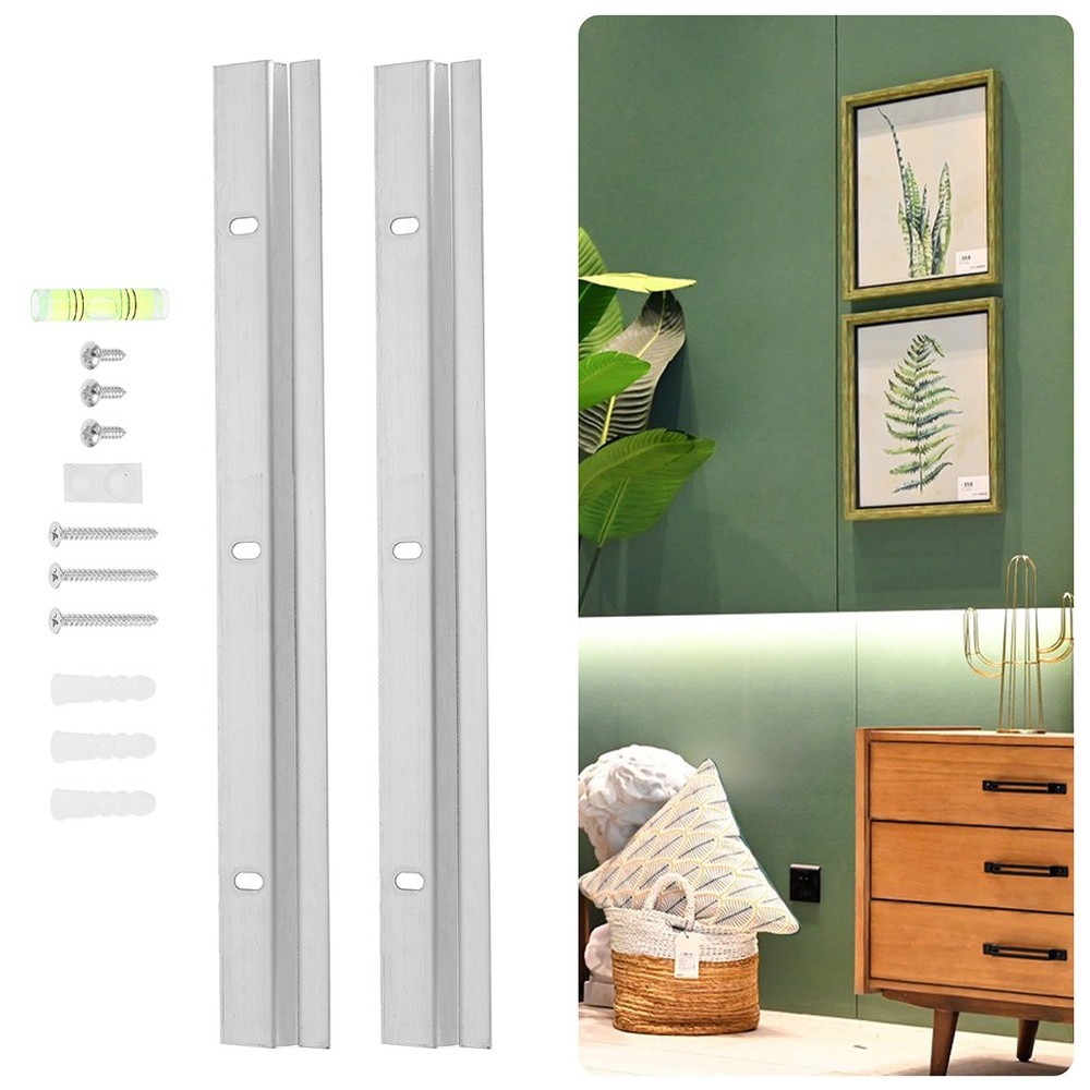 2 Sets Wall Mounting Interlocking Brackets Heavy Duty Picture Hangers