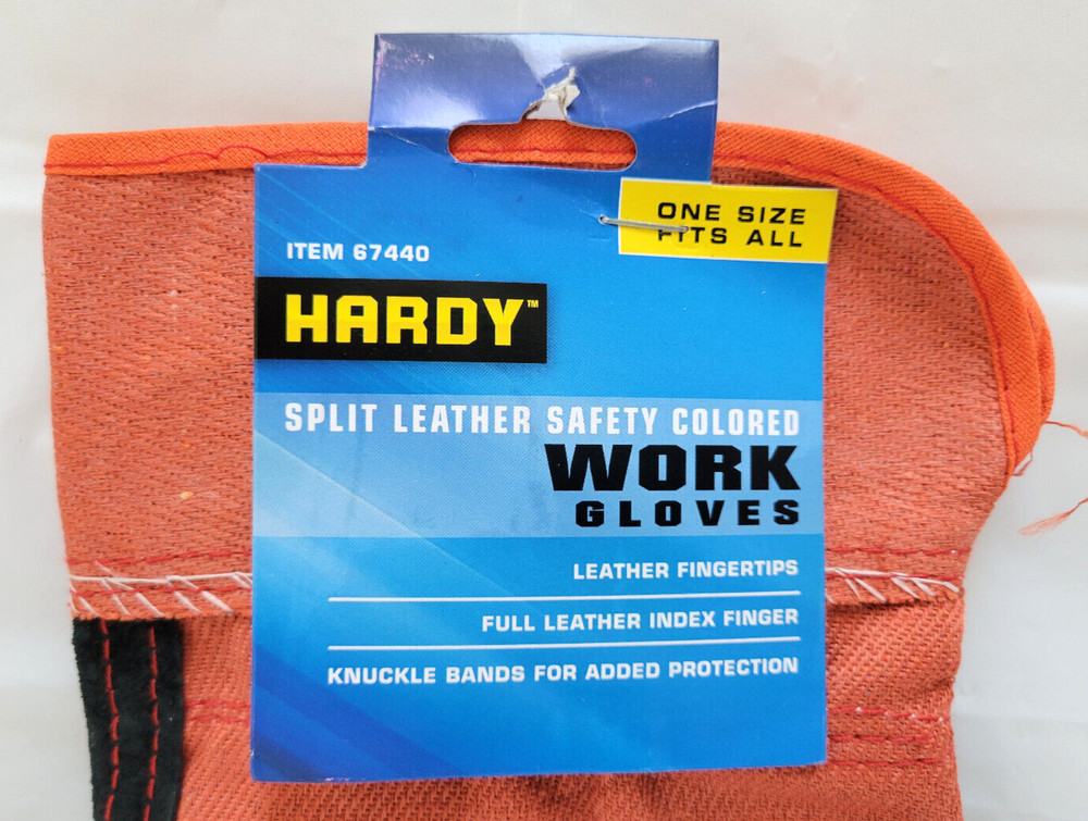 Hardy Split Leather Safety Colored Work Gloves #67440
