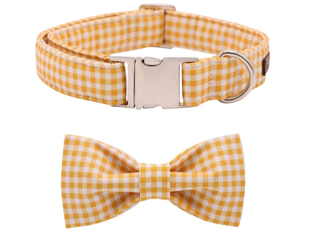 Dog Collar with Bowtie Durable Adjustable and Comfortable Collar for Medium D...