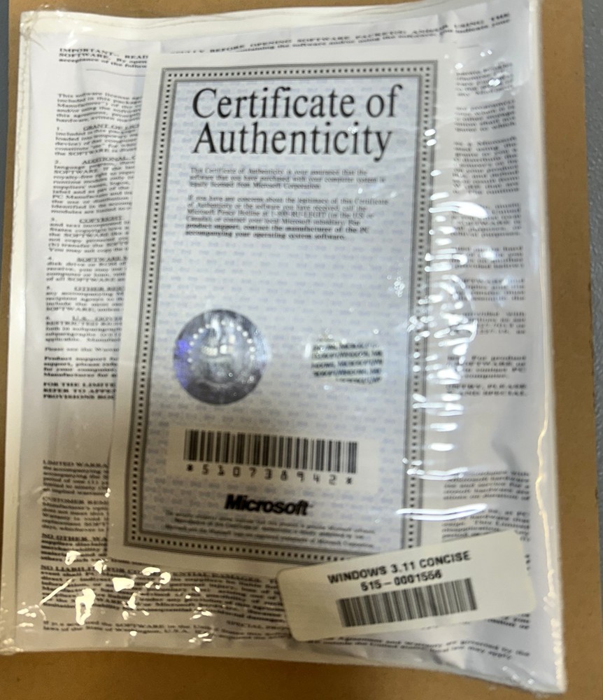 Microsoft WINDOWS 3.11 * Unopened!*