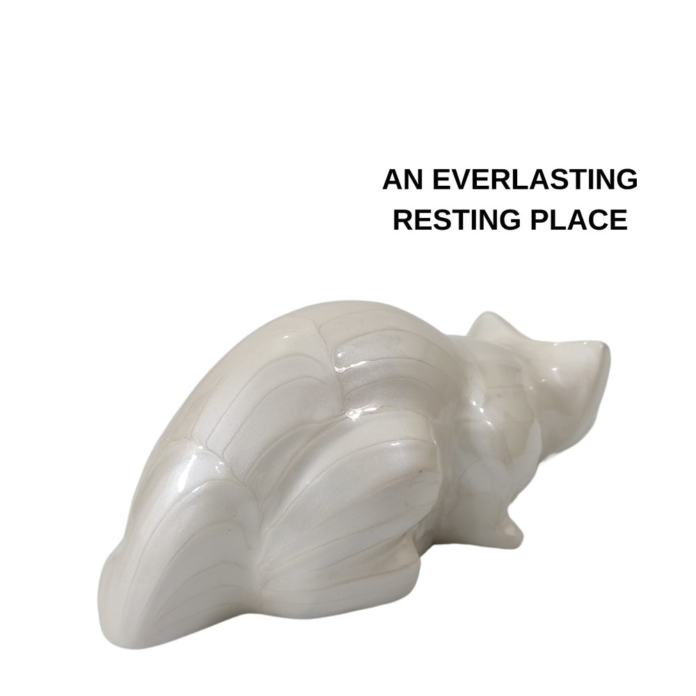 Cat Memorial Urn, Beautiful Container for Ashes - Cremation Keepsake urn White