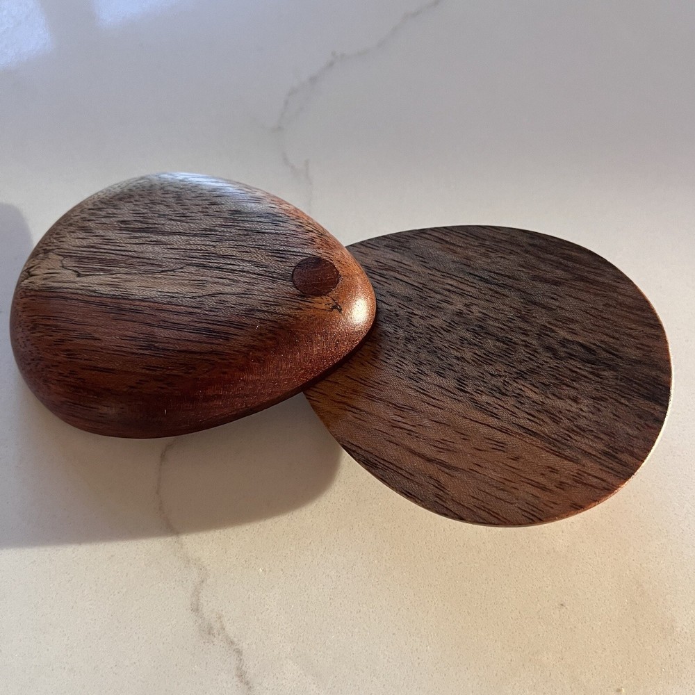 Handmade Solid Wood Compact Mirror Handheld Teardrop Shape - Beautiful!