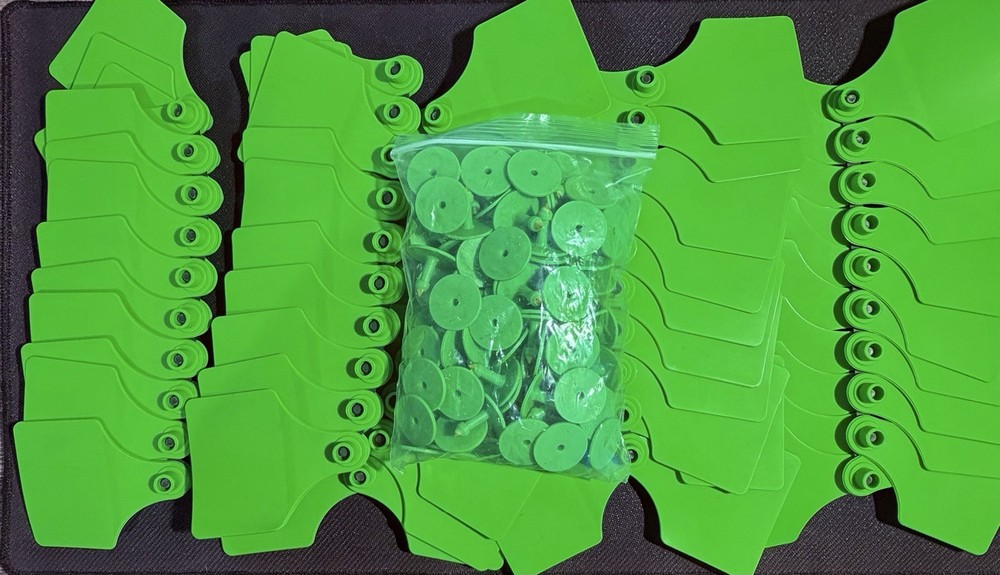25ct Green Cow Tags LARGE