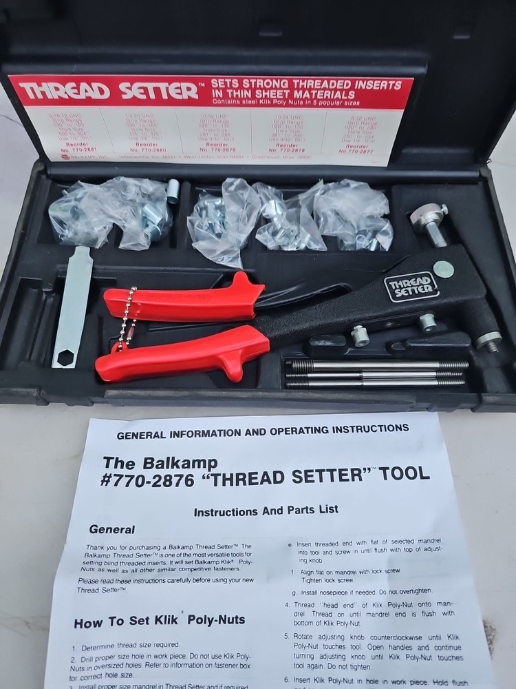 Balkamp Thread Setter Kit with Klik Poly-Nuts Model 770-2876